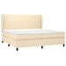 Pat box spring cu saltea, crem, 200x200 cm, textil - WALTI WALTI