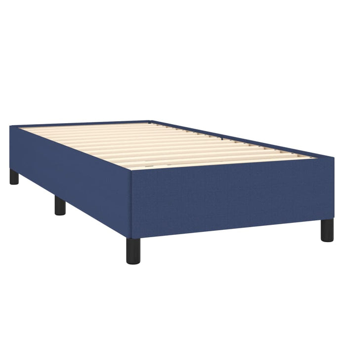 Pat box spring cu saltea, albastru, 90x200 cm, textil - WALTI WALTI