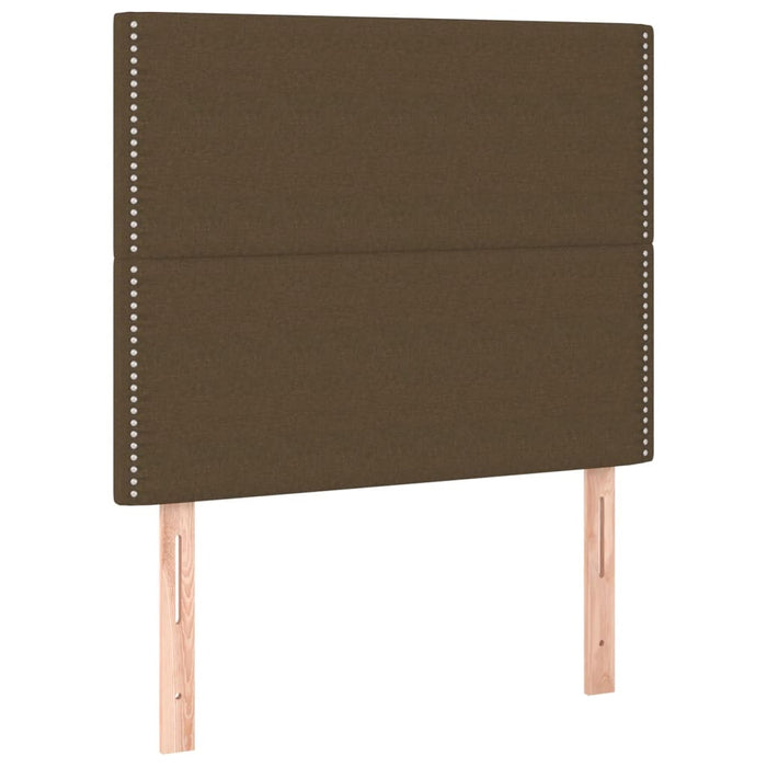 Pat box spring cu saltea, maro închis, 100x200 cm, textil WALTI