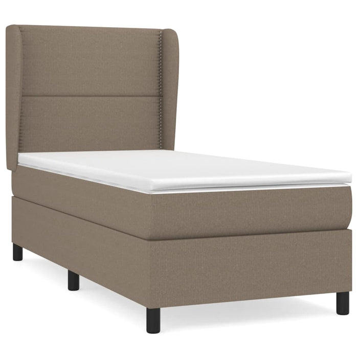 Pat box spring cu saltea, gri taupe, 100x200 cm, textil - WALTI WALTI