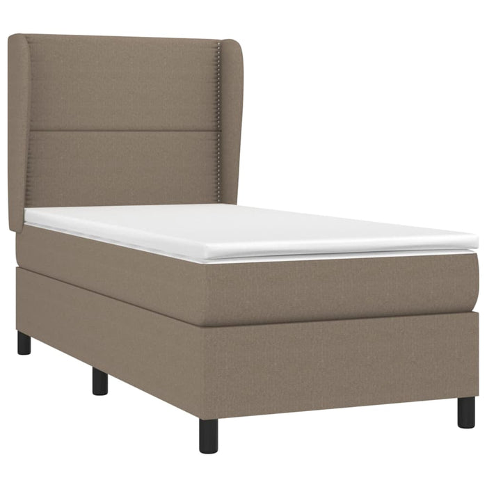 Pat box spring cu saltea, gri taupe, 100x200 cm, textil - WALTI WALTI
