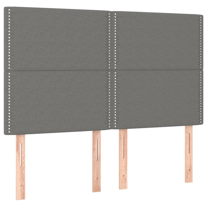 Pat box spring cu saltea, gri închis, 140x190 cm, textil - WALTI WALTI