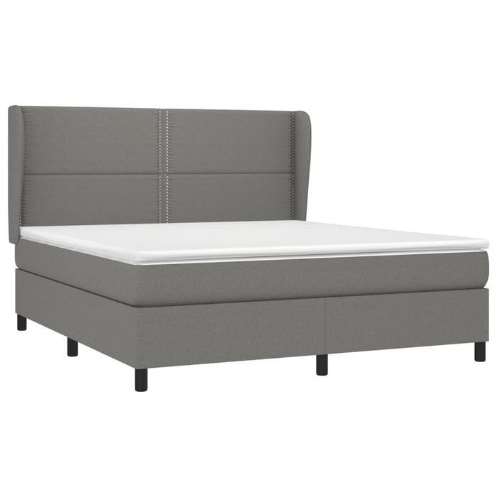 Pat box spring cu saltea, gri închis, 180x200 cm, textil - WALTI WALTI