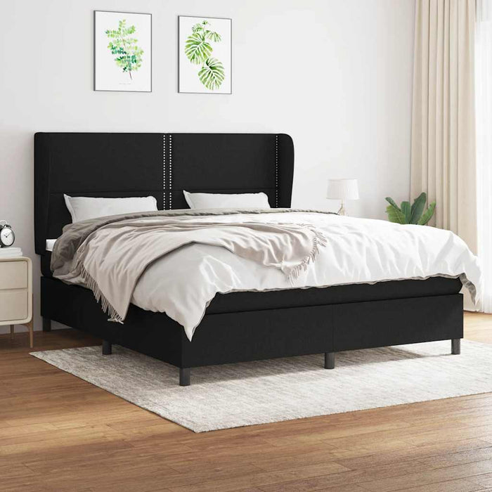 Pat box spring cu saltea, negru, 180x200 cm, catifea - WALTI WALTI