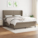 Pat continental cu saltea, gri taupe, 180x200 cm, textil - WALTI WALTI