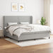 Pat box spring cu saltea, gri deschis, 200x200 cm, textil - WALTI WALTI