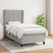 Pat box spring cu saltea, gri deschis, 90x200 cm, textil - WALTI WALTI