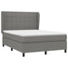 Pat box spring cu saltea, gri închis, 140x190 cm, textil - WALTI WALTI