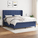 Pat continental cu saltea, albastru, 160x200cm, material textil - WALTI WALTI