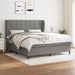 Pat box spring cu saltea, gri închis, 180x200 cm, textil - WALTI WALTI
