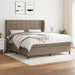 Pat continental cu saltea, gri taupe, 180x200 cm, textil - WALTI WALTI