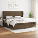 Pat box spring cu saltea, maro închis, 200x200 cm, textil - WALTI WALTI