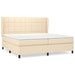 Pat box spring cu saltea, crem, 200x200 cm, textil - WALTI WALTI