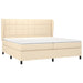 Pat box spring cu saltea, crem, 200x200 cm, textil - WALTI WALTI