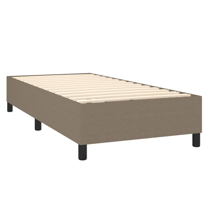 Pat box spring cu saltea, gri taupe, 90x190 cm, textil - WALTI WALTI