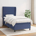 Pat box spring cu saltea, albastru, 90x190 cm, textil - WALTI WALTI