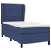 Pat box spring cu saltea, albastru, 90x200 cm, textil - WALTI WALTI
