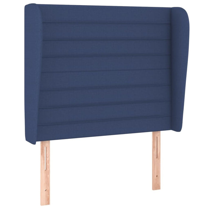 Pat box spring cu saltea, albastru, 90x200 cm, textil - WALTI WALTI
