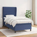 Pat box spring cu saltea, albastru, 90x200 cm, textil - WALTI WALTI