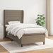 Pat box spring cu saltea, gri taupe, 100x200 cm, textil - WALTI WALTI
