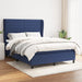 Pat box spring cu saltea, albastru, 140x200 cm, textil - WALTI WALTI
