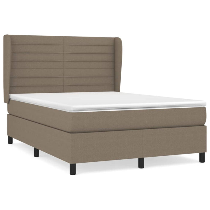 Pat continental cu saltea gri taupe 140x200 cm material textil - WALTI WALTI