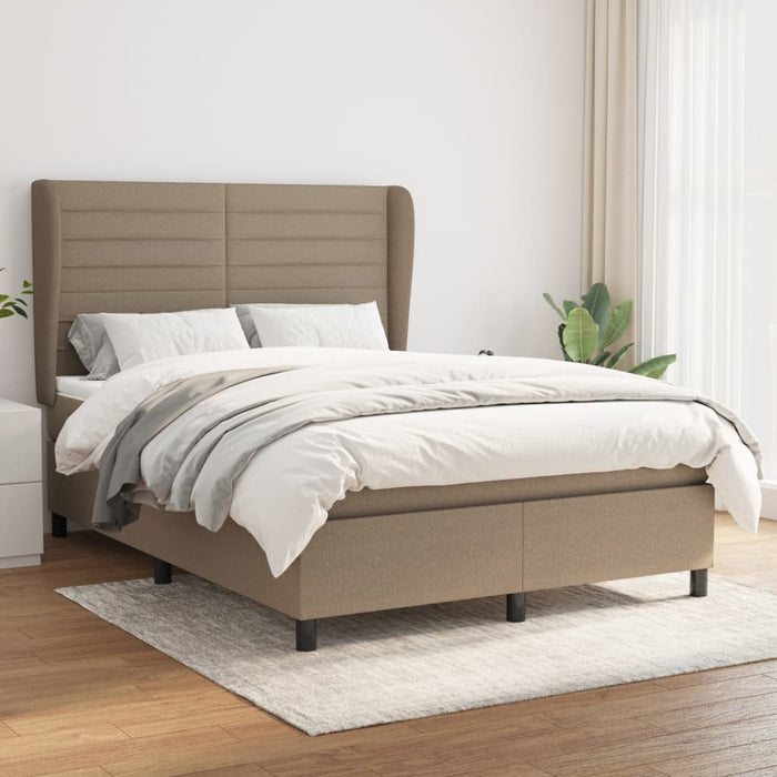 Pat continental cu saltea gri taupe 140x200 cm material textil - WALTI WALTI