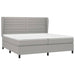 Pat box spring cu saltea, gri deschis, 200x200 cm, textil - WALTI WALTI