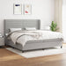 Pat box spring cu saltea, gri deschis, 200x200 cm, textil - WALTI WALTI