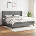 Pat box spring cu saltea, gri închis, 200x200 cm, textil - WALTI WALTI