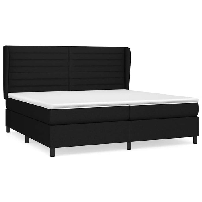 Pat box spring cu saltea, negru, 200x200 cm, textil - WALTI WALTI