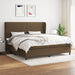 Pat box spring cu saltea, maro închis, 200x200 cm, textil - WALTI WALTI