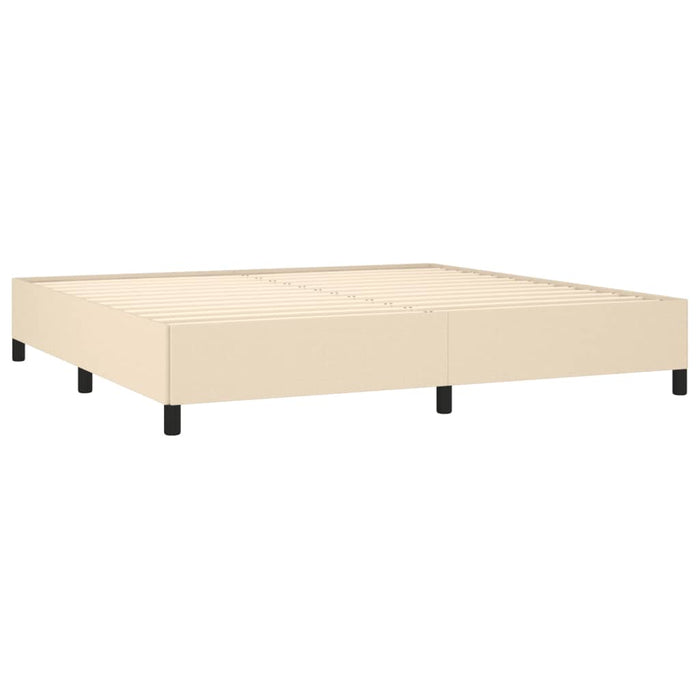 Pat box spring cu saltea, crem, 200x200 cm, textil - WALTI WALTI