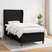 Pat box spring cu saltea, negru, 90x190 cm, textil - WALTI WALTI