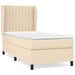 Pat box spring cu saltea, crem, 90x190 cm, textil - WALTI WALTI