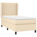 Pat box spring cu saltea, crem, 90x190 cm, textil - WALTI WALTI