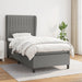 Pat box spring cu saltea, gri închis, 90x200 cm, textil - WALTI WALTI