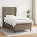 Pat box spring cu saltea, gri taupe, 90x200 cm, textil - WALTI WALTI