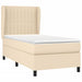 Pat box spring cu saltea, crem, 90x200 cm, textil - WALTI WALTI