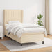 Pat box spring cu saltea, crem, 90x200 cm, textil - WALTI WALTI