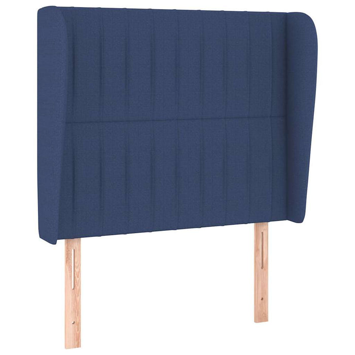 Pat box spring cu saltea, albastru, 100x200 cm, textil WALTI