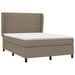 Pat box spring cu saltea, gri taupe, 140x200 cm, textil - WALTI WALTI