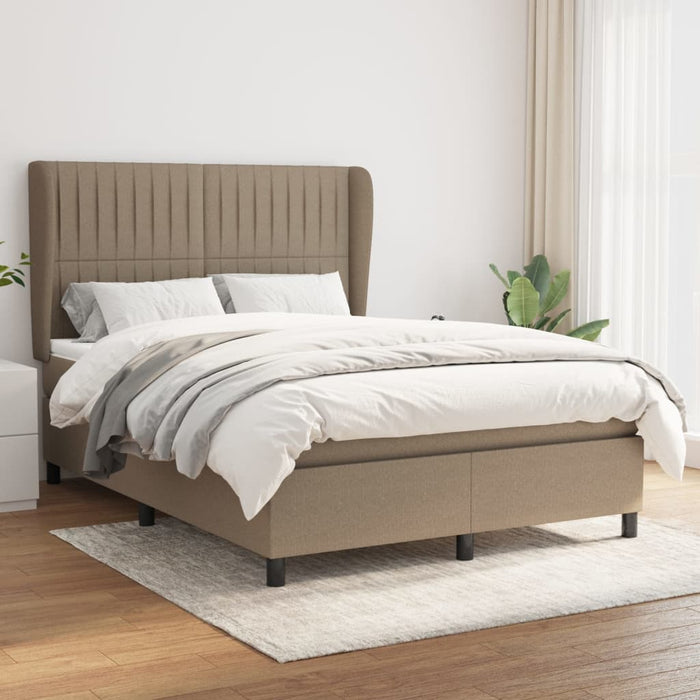 Pat continental cu saltea gri taupe 140x200 cm material textil - WALTI WALTI