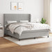 Pat continental cu saltea, gri deschis, 160x200 cm, textil - WALTI WALTI