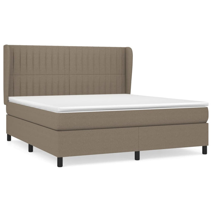 Pat continental cu saltea, gri taupe, 180x200 cm, textil - WALTI WALTI