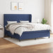 Pat box spring cu saltea, albastru, 180x200 cm, material textil - WALTI WALTI
