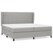 Pat box spring cu saltea, gri deschis, 200x200 cm, textil - WALTI WALTI