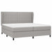 Pat box spring cu saltea, gri deschis, 200x200 cm, textil - WALTI WALTI