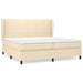 Pat box spring cu saltea, crem, 200x200 cm, textil - WALTI WALTI