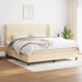 Pat box spring cu saltea, crem, 200x200 cm, textil - WALTI WALTI